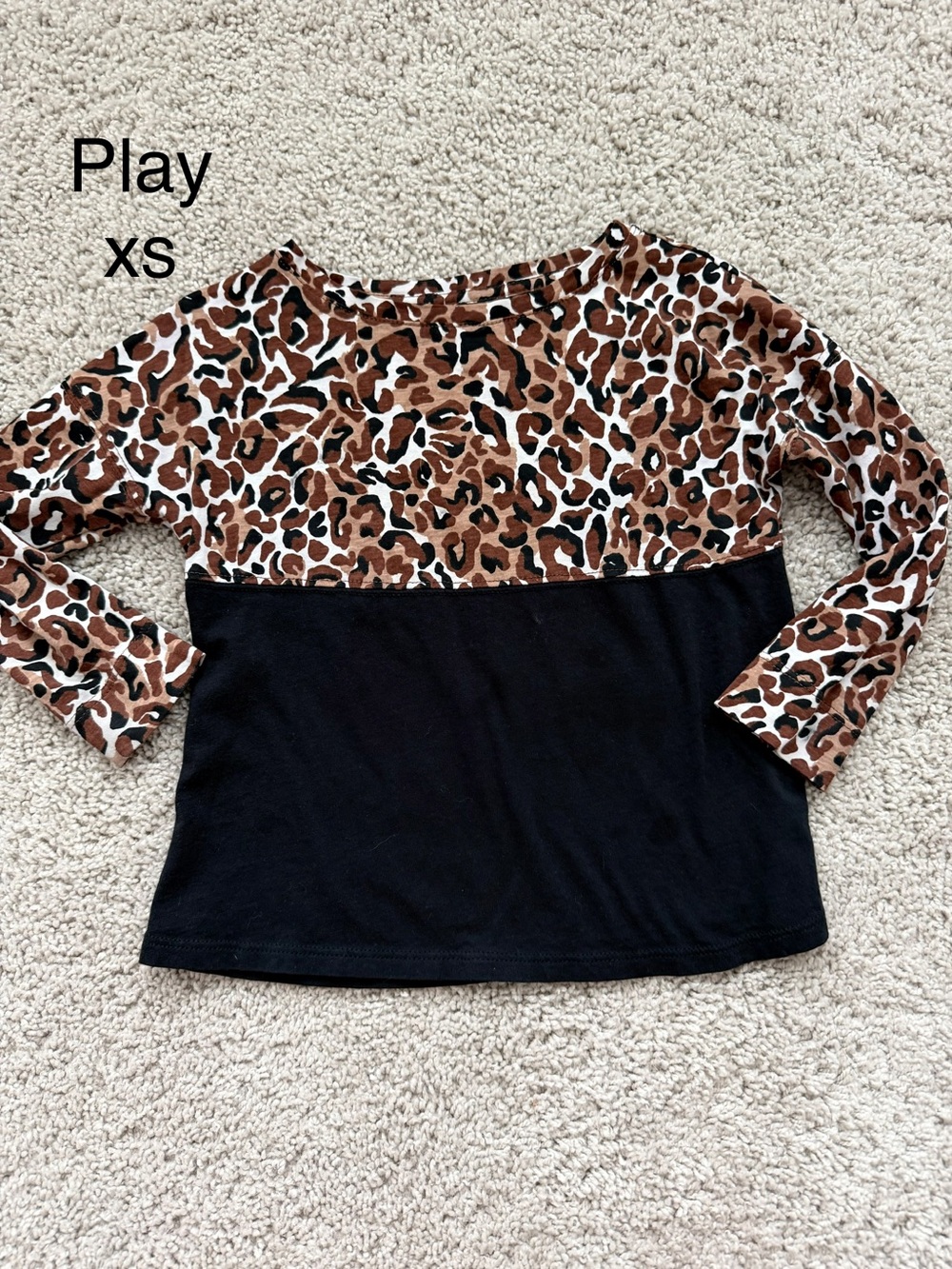Lilly Pulitzer Girls Long Sleeve Leopard Print Top in Brown and Black